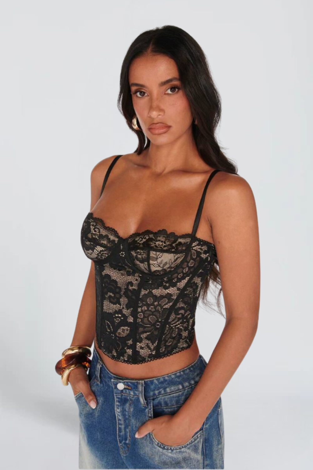 FLORAL LACE CORSET