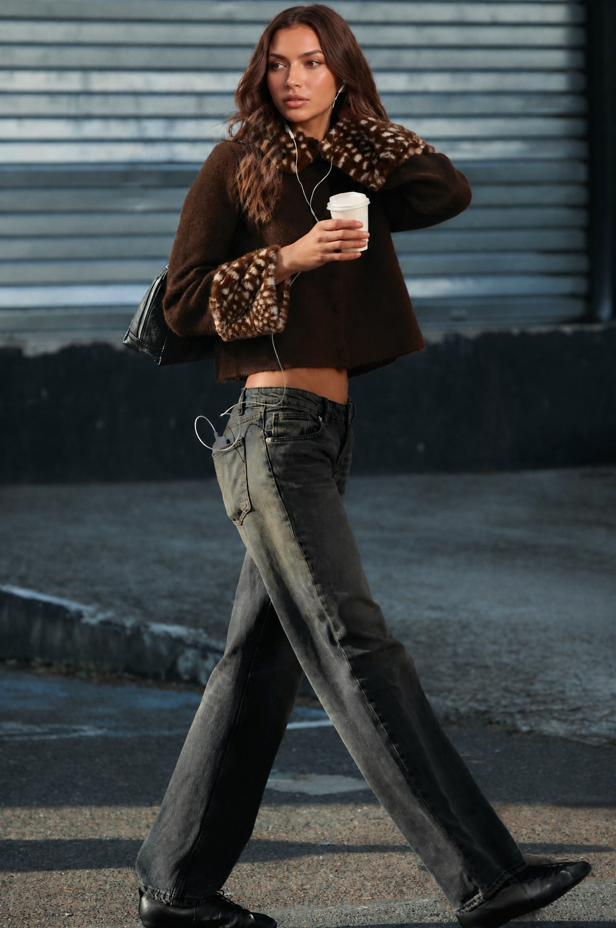 Bambi Cardigan with Faux Fur Collar and Cuffs