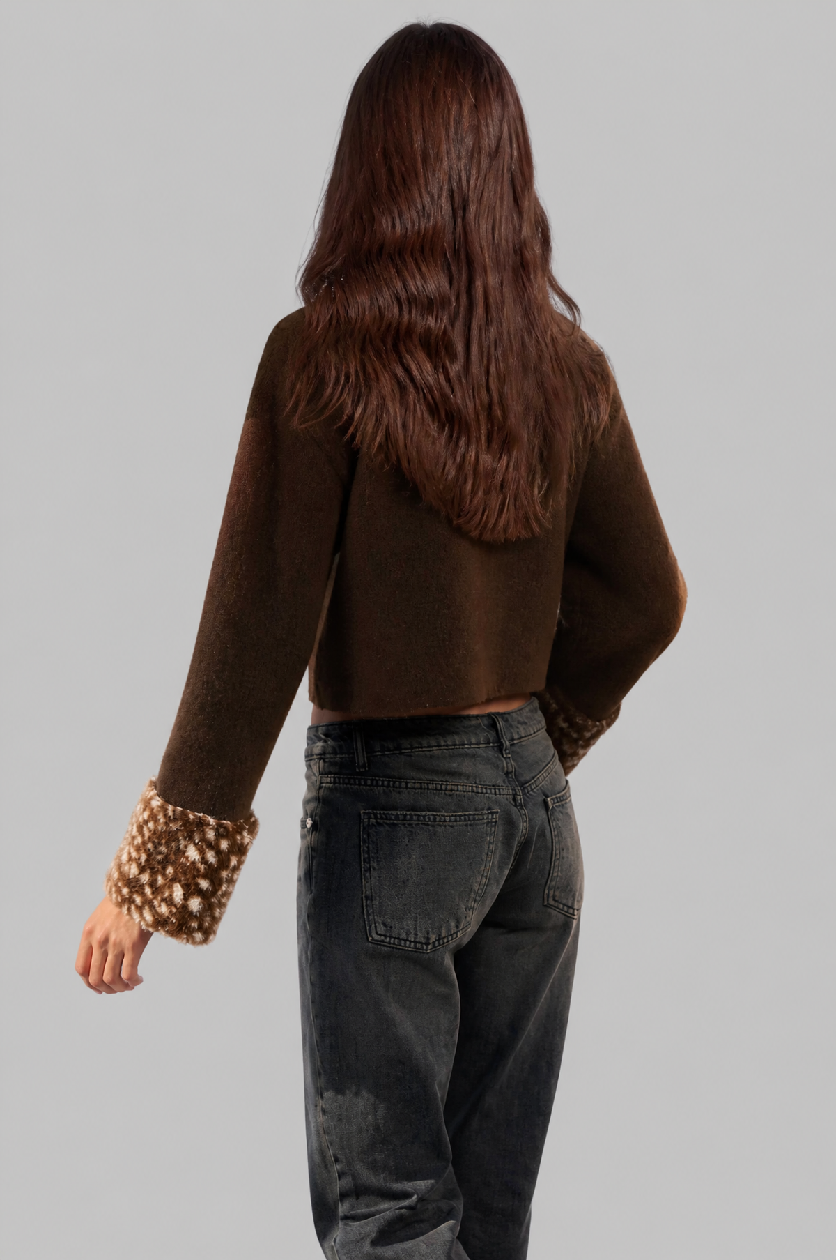 Bambi Cardigan with Faux Fur Collar and Cuffs